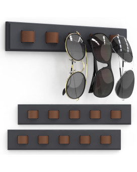 Durmmur 3 Pack Sunglass Organizer Wall Mounted Sunglasses Organizer Wooden Glasses Holder Sunglass Holder Sunglasses Rack For