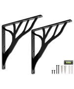 Rustic Tree Shelf L Brackets By Balin Designs Black For 12 14 Shelves Heavyduty Decorative Metal Mantel Bracket Suppo