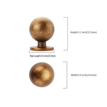 9Build 10 Pack 12 Inch Antique Brass Cabinet Knobs Kitchen Cabinet Knobs Round Drawer Knobs Vintage Knobs For Cabinets Retro Dr