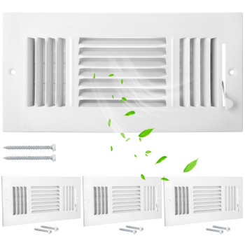 Wesiti 4 Pcs 10 X 4 Inch Ceiling Vent Covers For Home Ceiling Sidewall And Ceiling Vent Register 3 Way Vents For Sidewall Solid