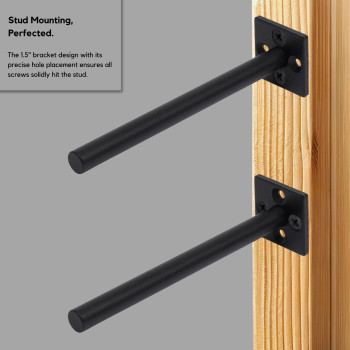 Roses Rustics Heavy Duty Floating Shelf Bracket 6 Inch Rod 6 Pcs Solid Steel Hidden Shelf Brackets For Floating Wood Shelves