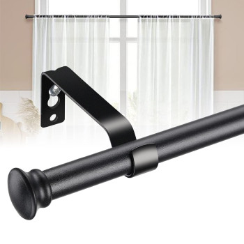 Black Curtain Rods For Windows 58 Heavy Duty Stainless Steel Drapery Rod For Kitchen Bedroom Living Room Bathroom Outdoor P