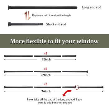 Black Curtain Rods For Windows 58 Heavy Duty Stainless Steel Drapery Rod For Kitchen Bedroom Living Room Bathroom Outdoor P