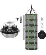 Ipower 16 Bud Leaf Bowl Trimmer With Sharp Stainless Steel Blades And 2Ft 6Layer Herb Drying Rack For Spin Cutting Plant Buds