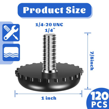 Dunzy 120 Pieces 1420 Adjustable Furniture Levelers Stainless Steel Screw In Threaded Leveling Feet Screw On Furniture Glide L