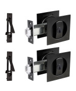 Dontay 2 Pack Pocket Door Lock With Key Contemporary Entrance Sliding Barn Door Lock Latch Recessed 2 Sided 2 38 Backset