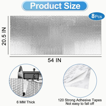 Garage Door Insulation Kit 8P Double Bubble Window Heat Insulation Panels 6Mm 205X54 Reflective Aluminum Foil Summerwinte