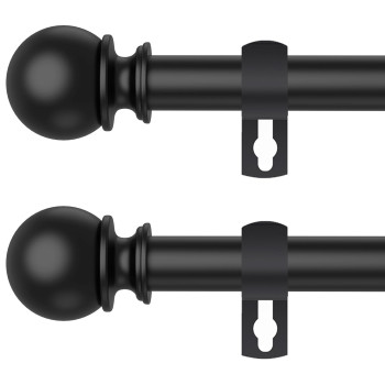 Black Curtain Rods For Windows 48 To 84 Or 88 Inches Max 2 Pack 58 Metal Heavy Duty Curtain Rods Set Rustic Decorative Dr