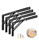 Yarssihha 16 Inch Folding Shelf Bracket 4 Pack Heavy Duty Wall Mounted Foldable Brackets Spacesaving Metal Collapsible Shelf