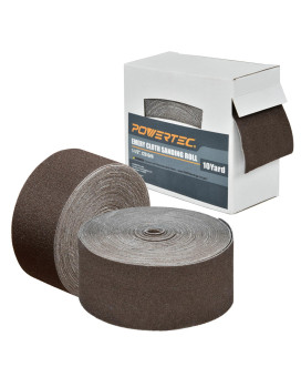 Powertec 49000P2V 120 Grit Emery Cloth Sanding Paper Roll 112Inch X 10 Yards 2 Pk