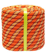 Arborist Rope Climbing Rope Swing For Tree12In X 100Ft Logging Rope 48 Strands For Pull Swing Knot Orange