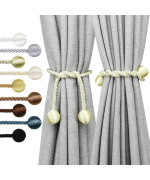 Nieffeiy Curtain Tiebacks Outdoor Elegant Decorative Tie Backs Modern Rope Tiebacks For Drapes Window Curtain Holdbacks For Drap