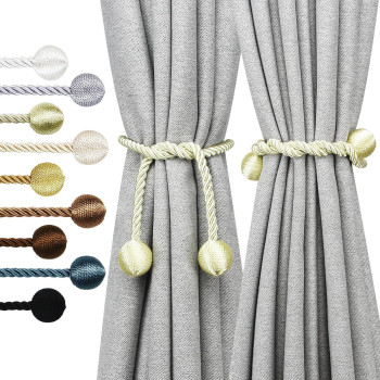 Nieffeiy Curtain Tiebacks Outdoor Elegant Decorative Tie Backs Modern Rope Tiebacks For Drapes Window Curtain Holdbacks For Drap