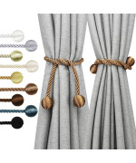 Nieffeiy Curtain Tiebacks Outdoor Elegant Decorative Tie Backs Modern Rope Tiebacks For Drapes Window Curtain Holdbacks For Drap