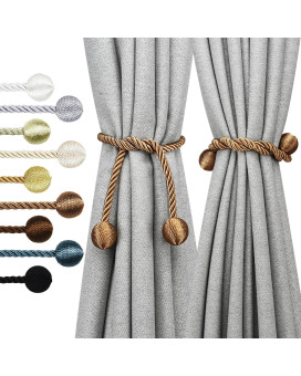 Nieffeiy Curtain Tiebacks Outdoor Elegant Decorative Tie Backs Modern Rope Tiebacks For Drapes Window Curtain Holdbacks For Drap