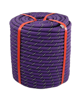 Arborist Rigging Rope Bull Rope Purple 12 In X 200Ft Polyester Braided Arborist Rope 48 Strands For Various Outdoor Applicati