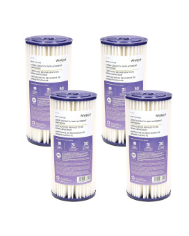 Whirlpool 10 X 45 Whole House Water Filter Whkfwhplbb Full Case Of 4 Pleated Filters Nsf Certified 30Micron Rating Redu