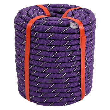 Arborist Rigging Rope Bull Rope Purple 12 In X 100Ft Polyester Braided Arborist Rope 48 Strands For Various Outdoor Applicati