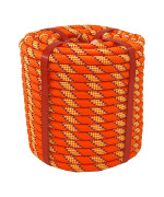 Arborist Rigging Rope Bull Rope Orange 12 In X 100 Ft Polyester Braided Arborist Rope 48 Strands For Various Outdoor Applicat