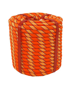 Arborist Rigging Rope Bull Rope Orange 12 In X 100 Ft Polyester Braided Arborist Rope 48 Strands For Various Outdoor Applicat