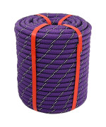 Arborist Rigging Rope Bull Rope Purple 12 In X 150Ft Polyester Braided Arborist Rope 48 Strands For Various Outdoor Applicati