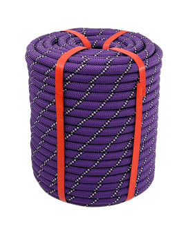 Arborist Rigging Rope Bull Rope Purple 12 In X 150Ft Polyester Braided Arborist Rope 48 Strands For Various Outdoor Applicati