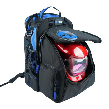 Melotough Welding Backpack For Tools And Helmet Extreme Gear Pack With Large Capacity Helmet Bag Holder Luggage Storage Bag Blu