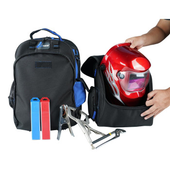 Melotough Welding Backpack For Tools And Helmet Extreme Gear Pack With Large Capacity Helmet Bag Holder Luggage Storage Bag Blu