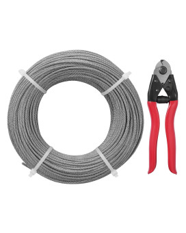 Vevor T316 Deck Railing Cable 18 Stainless Steel Wire Rope 300 Ft With Cutter Kit 7X7 Strands Construction Marine Aircraft