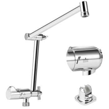 Matework 16 Inch Adjustable Shower Extension Arm With Diverter G12 Universal Thread Rain Shower Head Extension Arm Shower Ext