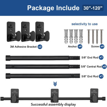 Simewin Curtain Rods No Drilling For Windows 30 To 120 Inches 58 Inch Diameter No Drill Small Curtain Rod Set With 3M Adhesive