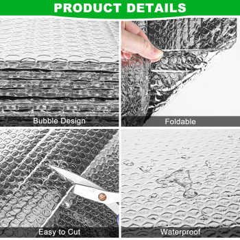 8P Garage Door Insulation Panels Kit 024 Thick Double Bubble Reflective Aluminum Foil Sheet Thermal Insulation Shield 120 Tape