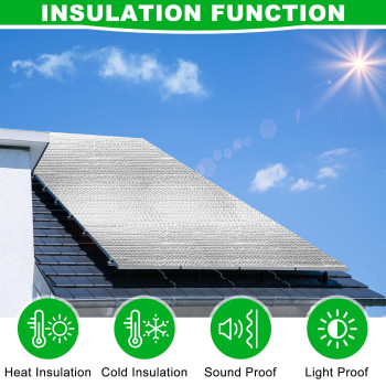 8P Garage Door Insulation Panels Kit 024 Thick Double Bubble Reflective Aluminum Foil Sheet Thermal Insulation Shield 120 Tape