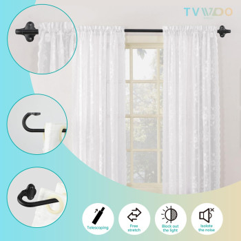 Tvwoo Wrap Around Curtain Rods Black Curtain Rods 66 To 120 Inch 58 Inch Adjustable Blackout Curtain Rod Room Darkening Single