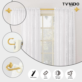 Tvwoo Wrap Around Curtain Rods Gold Curtain Rods 48 To 84 Inch 58 Inch Adjustable Blackout Curtain Rod Set Room Darkening Singl