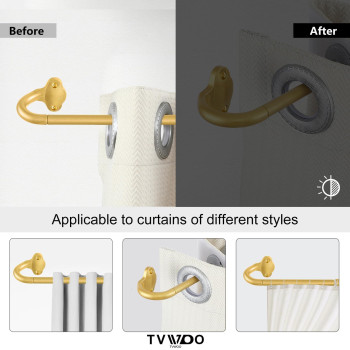 Tvwoo Wrap Around Curtain Rods Gold Curtain Rods 48 To 84 Inch 58 Inch Adjustable Blackout Curtain Rod Set Room Darkening Singl