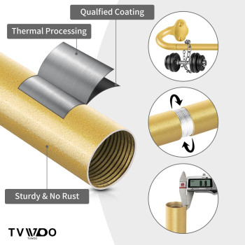 Tvwoo Wrap Around Curtain Rods Gold Curtain Rods 48 To 84 Inch 58 Inch Adjustable Blackout Curtain Rod Set Room Darkening Singl