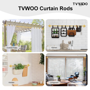 Tvwoo Wrap Around Curtain Rods Gold Curtain Rods 48 To 84 Inch 58 Inch Adjustable Blackout Curtain Rod Set Room Darkening Singl