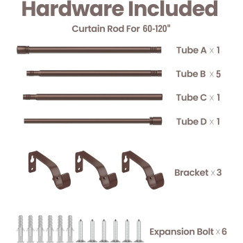 Box Space Curtain Rods For Windows 66 To 120 Inches 58 Inch Diameter Adjustable Length End Cap Style Curtain Rod Set Decorati