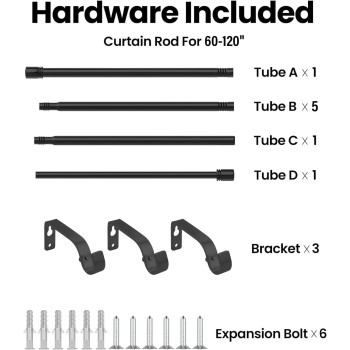 Box Space Curtain Rods For Windows 66 To 120 Inches 58 Inch Diameter Adjustable Length End Cap Style Curtain Rod Set Decorati