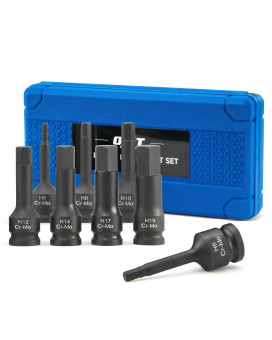 Orion Motor Tech Hex Allen Bit Sockets 8Pc 12 Drive Impact Allen Bit Socket Set With H5 H6 H8 H10 H12 H14 H17 H19 Sockets