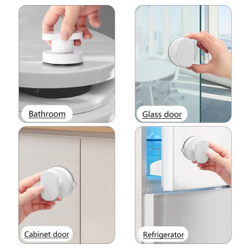 Cckhdd 2 Pcs Strong Suction Cup Glass Mirror Door Handle Super Suction Vacuum Suction Cup Bathroom Sliding Door Handle Drawer F