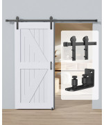 Hidalife Barn Door Hardware Kit 66Ft Sliding Door Hardware Heavy Duty With Adjustable Barn Door Floor Guide Easy To Install