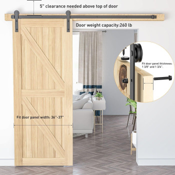 Hidalife Barn Door Hardware Kit 66Ft Sliding Door Hardware Heavy Duty With Adjustable Barn Door Floor Guide Easy To Install