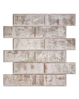 Commomy 10 Pcs 3D Faux Brick Wall Panels 118X118 Pvc Small Size Brick Peel And Stick Tiles Farmhouse Peel And Stick Brick