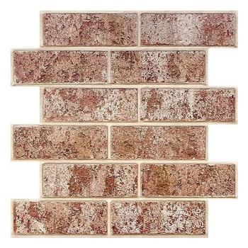 Commomy 10 Pcs 3D Faux Brick Wall Panels 118X118 Small Size Ultralight Pvc Peel And Stick Brick Tiles Farmhouse Diy Self