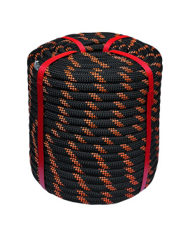 Arborist Rope 12 In X 150 Ft Black Tree Climbing Rope Polyester Braided Arborist Climbing Rope 12 Inch 48 Strands 150 Feet For