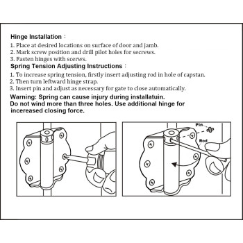 Qcaa Door Spring Hinges 234 Each Set Including 2 Pcs Self Closing And 1 Pc Adjustable Self Closing Door Hinge Black 1 Se