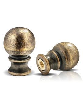 Ball Lamp Finial Cap Knob For Lamp Shade Top Solid Lamp Finial Caps Heavy Metal Top Screw Finial For Black Lamp Shade Holder Ant