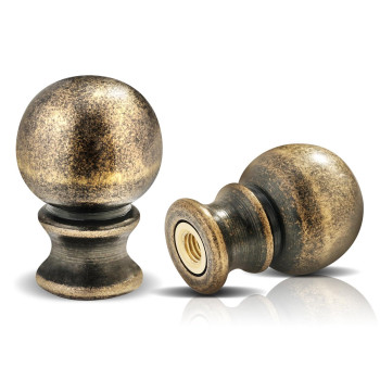 Ball Lamp Finial Cap Knob For Lamp Shade Top Solid Lamp Finial Caps Heavy Metal Top Screw Finial For Black Lamp Shade Holder Ant